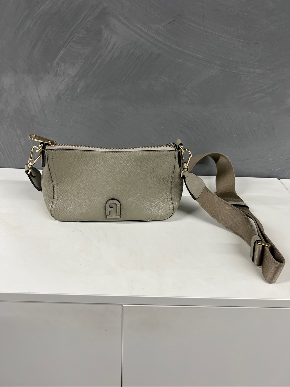Furla Taupe Crossbody with Adjustable Strap
